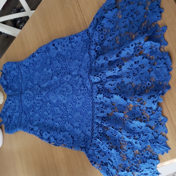 Lulus Taliah Blue Lace Midi Dress.  NWOT - Picture 9 of 16
